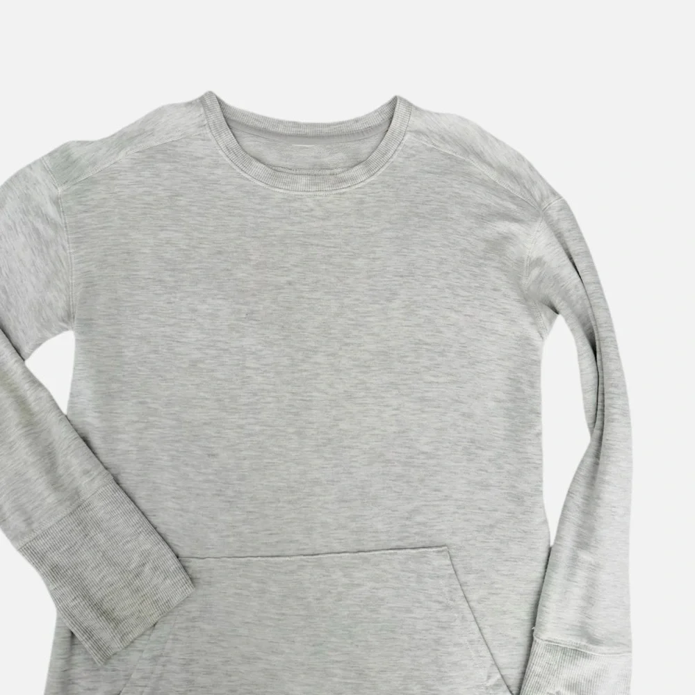 All in motion girls XL Gray Long Sleeve Top Thumbholes Pocket - Picture 5 of 11